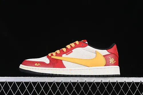 All Categories Air Jordan Jordan Series Basketball Shoes Air Jordan 1 Low High-end Customized Low-top Shoes Travis Scott x Fragment Design x Air Jordan 1 Low OG SP AJ1 Joe 1 Sup Joint Year of the Snake Limited Edition Red Snake Yellow Hook Low-top Cultural Casual Shoes DM7866-093